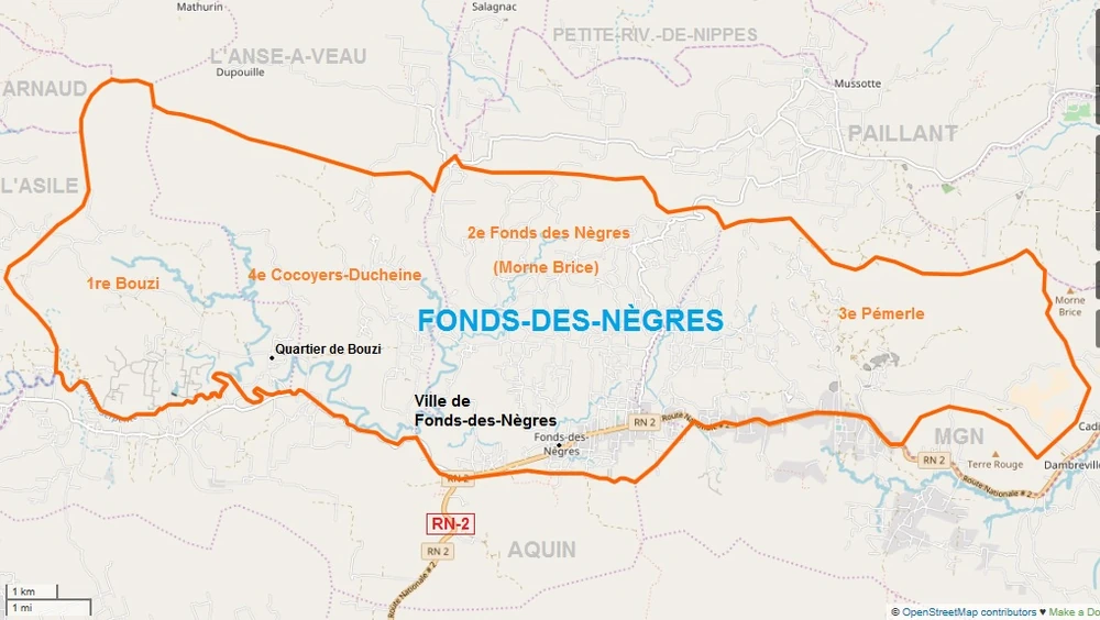 Carte de situation de Fonds-des-Nègres